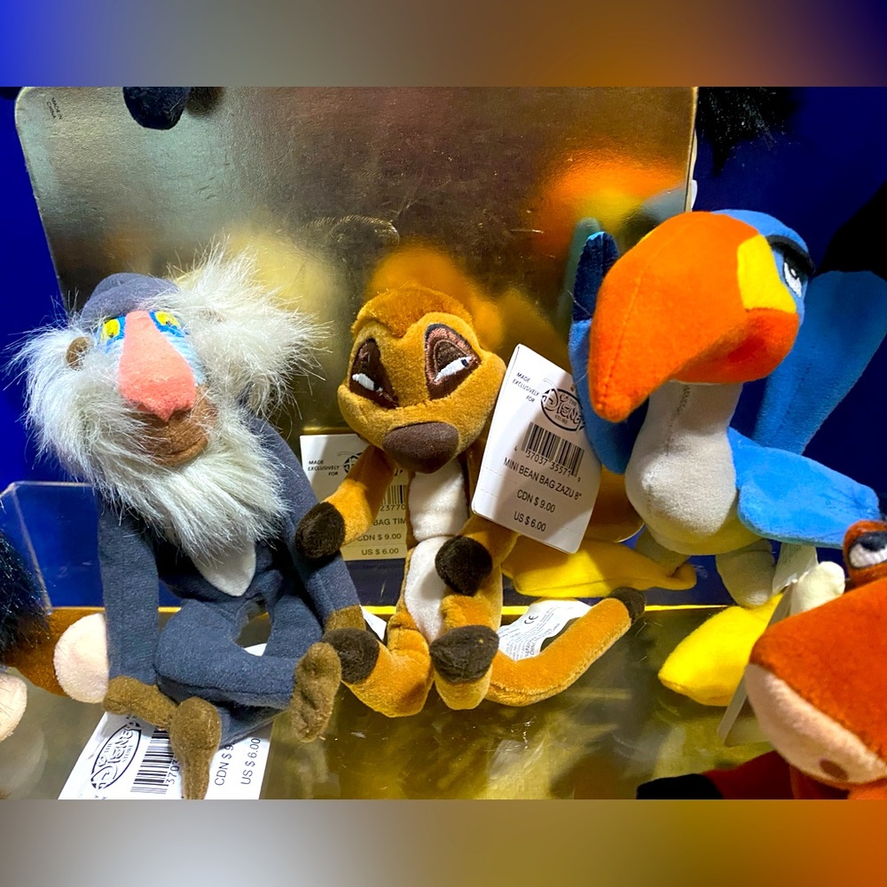 DISNEY EXCLUSIVE NWT VTG 1990s THE LION KING ORIGINAL BEAN BAG PLUSH SET OF 12 - Picture 5 of 16